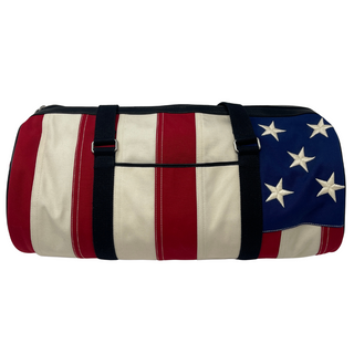 Saint Laurent Canvas American Flag Barrel Bag