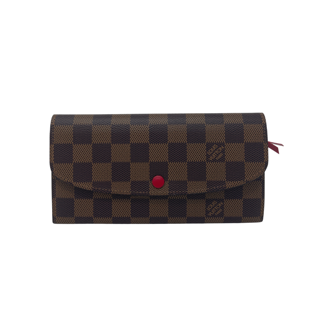 lv brown checkered wallet