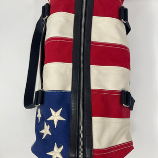 Saint Laurent Canvas American Flag Barrel Bag
