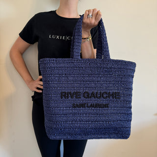 Saint Laurent Rive Gauche Tote In Raffia