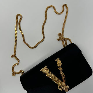 Versace Virtus Satin Mini Chain Bag