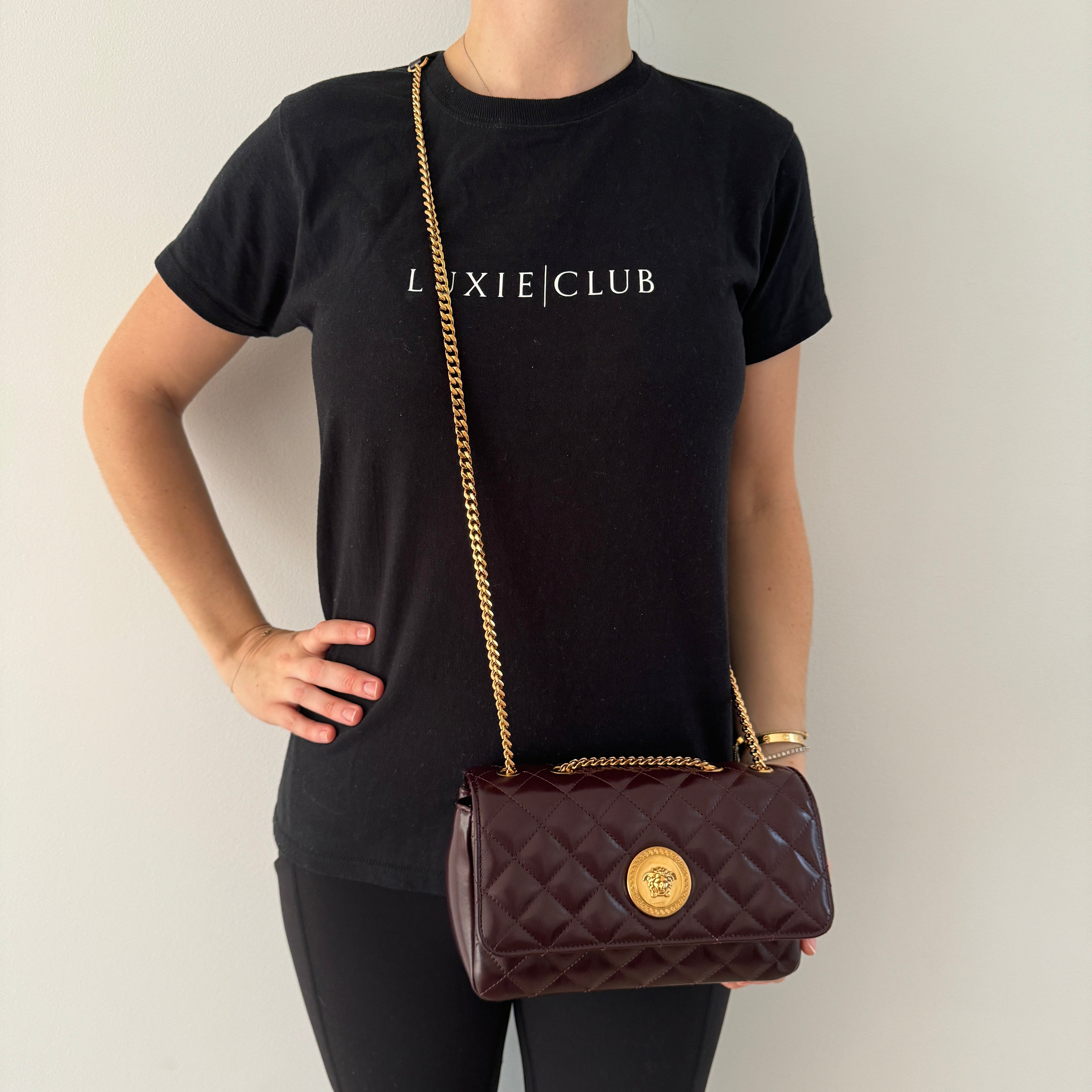 Crossbody Bag Versace Mini Icon Bag Versace Black Mini Quilted