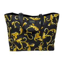 Load image into Gallery viewer, Versace Black Stampato Baroque Nylon Tote Shoulder Bag
