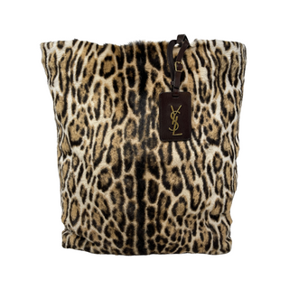 Saint Laurent Leopard-Print Hair Calf Tote Bag