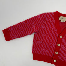 Load image into Gallery viewer, Gucci Kids Red &amp; Pink &#39;GG&#39; Wool Cardigan
