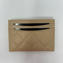 Load image into Gallery viewer, Chanel Chanel Beige Caviar Silver CC Logo Quilted Cardholder
